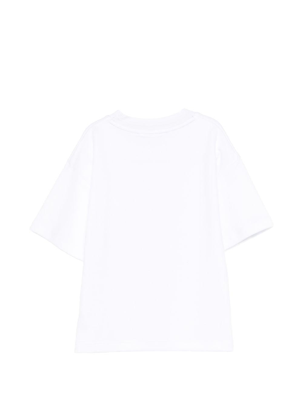 T-shirt per bambino Boss Kidswear bianco con stampa grafica sul davanti J52990 10P BOSS KIDS