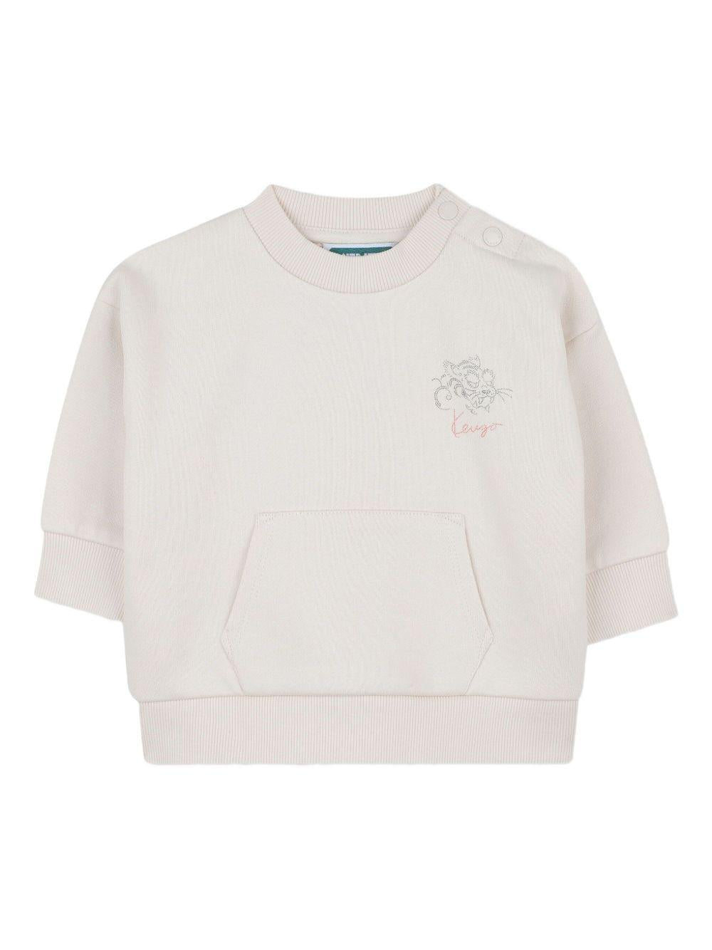 Felpa per neonato Kenzo Kids beige con stampa grafica sul retro K61290 21G KENZO KIDS