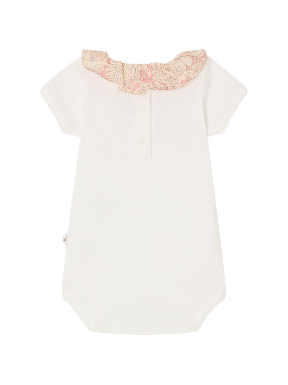 Body per neonata Bonpoint bianca con colletto a contrasto S06NUNK00007 002 BONPOINT KIDS