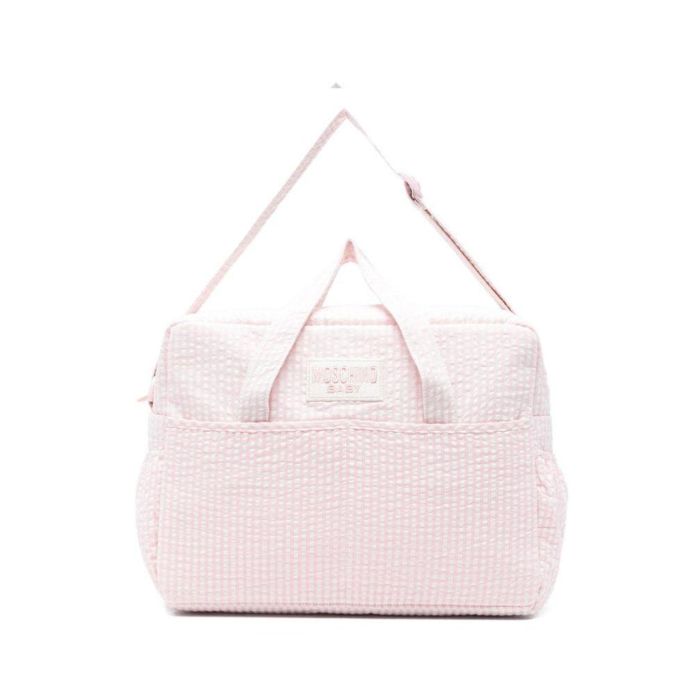 Borsa fasciatoio per neonata Moschino Kids rosa con motivo a quadri MMX056LZE10 82543 MOSCHINO KIDS