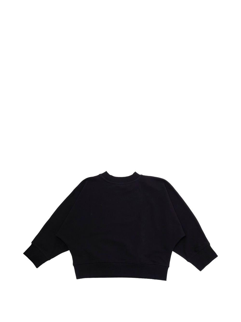 Felpa per bambina Moschino Kids nera con logo sul davanti HDF06PLDA25 60100 MOSCHINO KIDS
