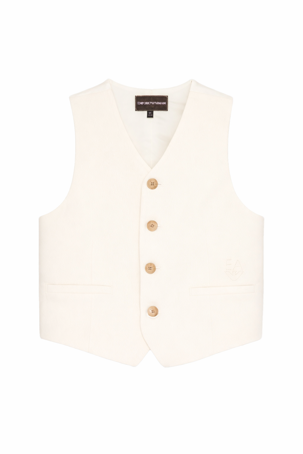 Gilet per bambino Emporio Armani Kids bianco con scollo a V EB000905 AF21040 U1079 EMPORIO ARMANI KIDS