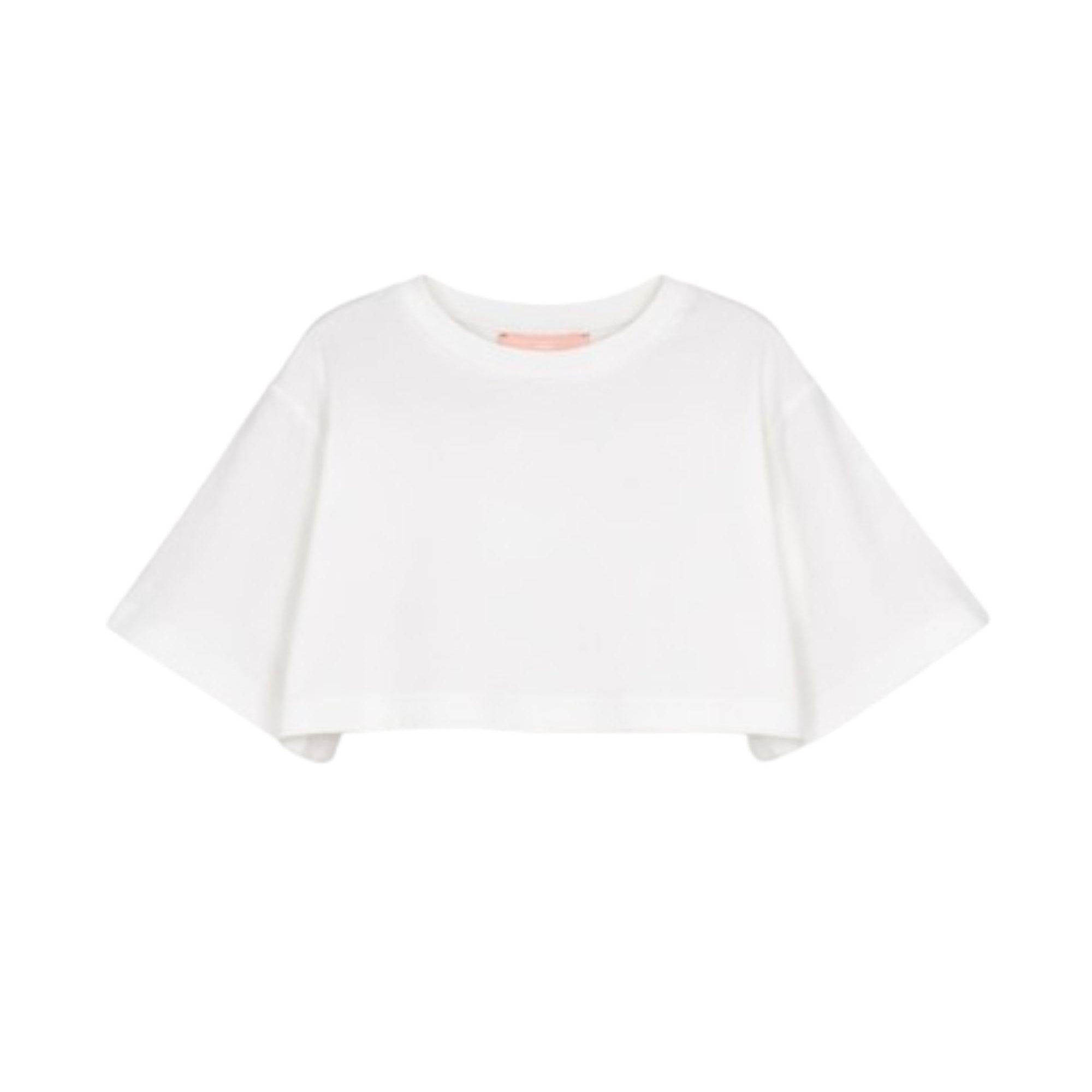 T-shirt per bambina Elisabetta Franchi La Mia Bambina bianco con dettaglio logo EFTS2540JE006 0004 ElISABETTA FRANCHI KIDS