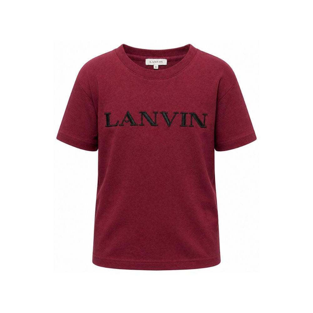T-shirt per bambino Lanvin Kids bordeaux con logo sul davanti N30426 955 LANVIN KIDS