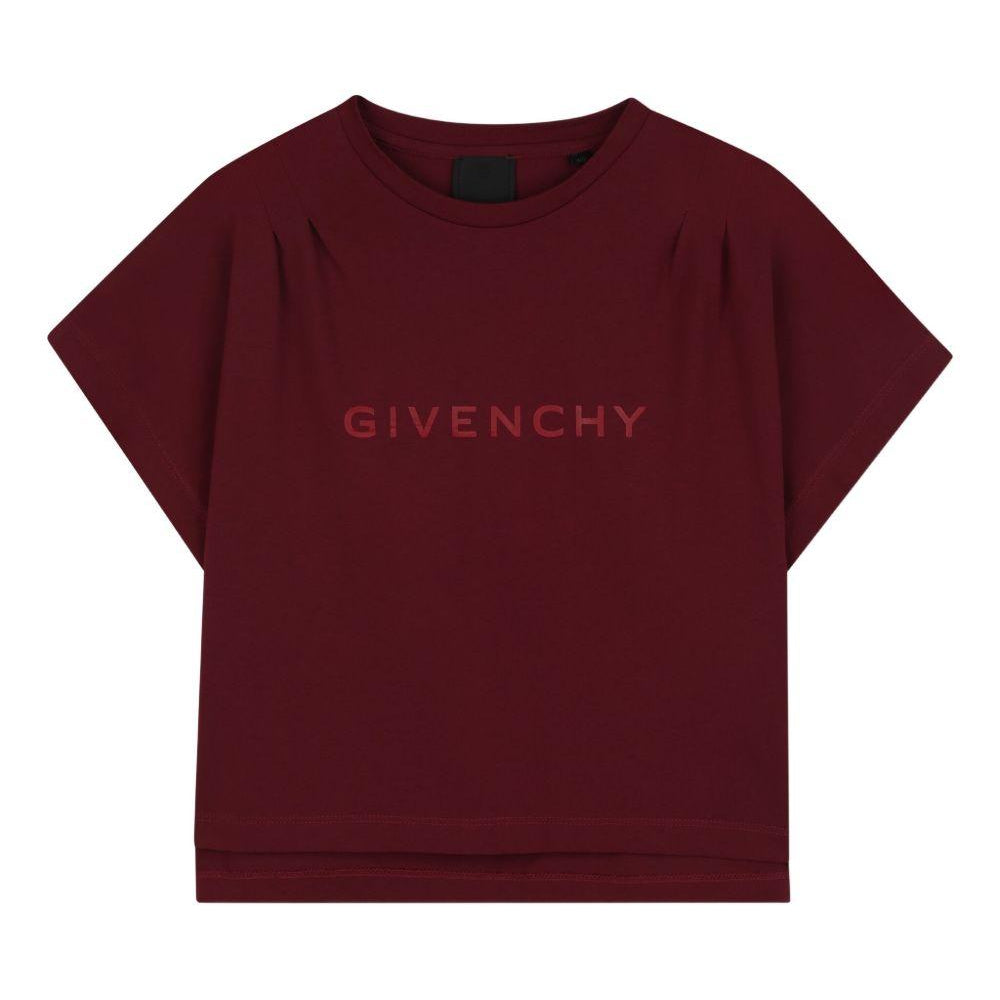 T-shirt per bambina Givenchy Kids borgogna con logo H31010 95C GIVENCHY KIDS