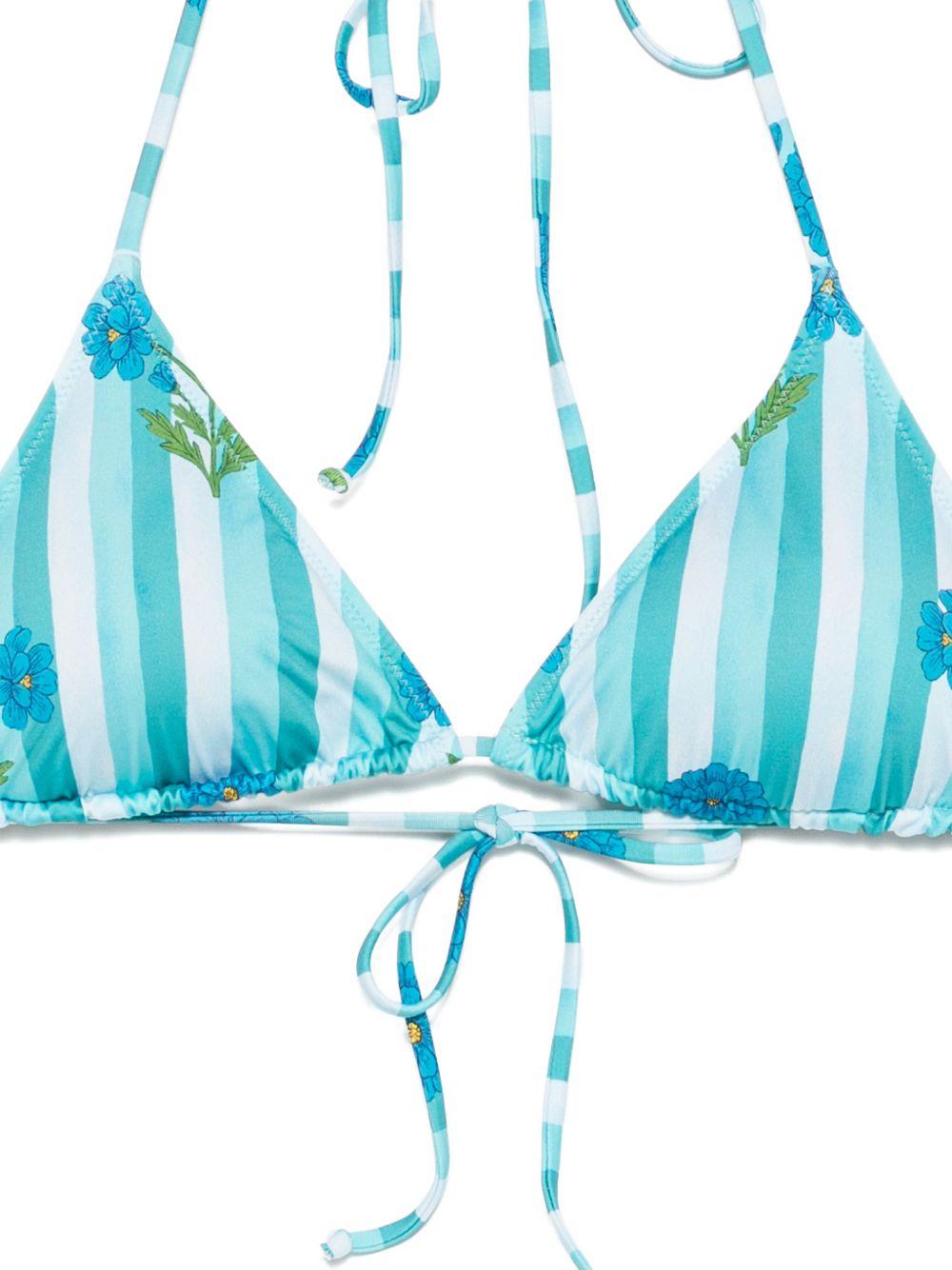 Bikini Maurielle da donna MC2 Saint Barth bianco e azzurro con motivo a righe MRL0001 00904L MC2 ST. BARTH
