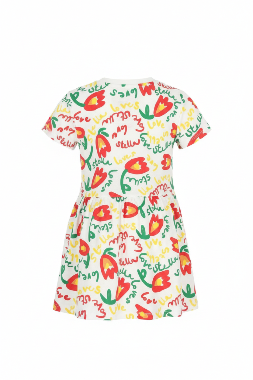 Abito per bambina Stella McCartney Kids bianco con stampa a fiori TY1C51 Z3423 101MC STELLA McCARTNEY KIDS