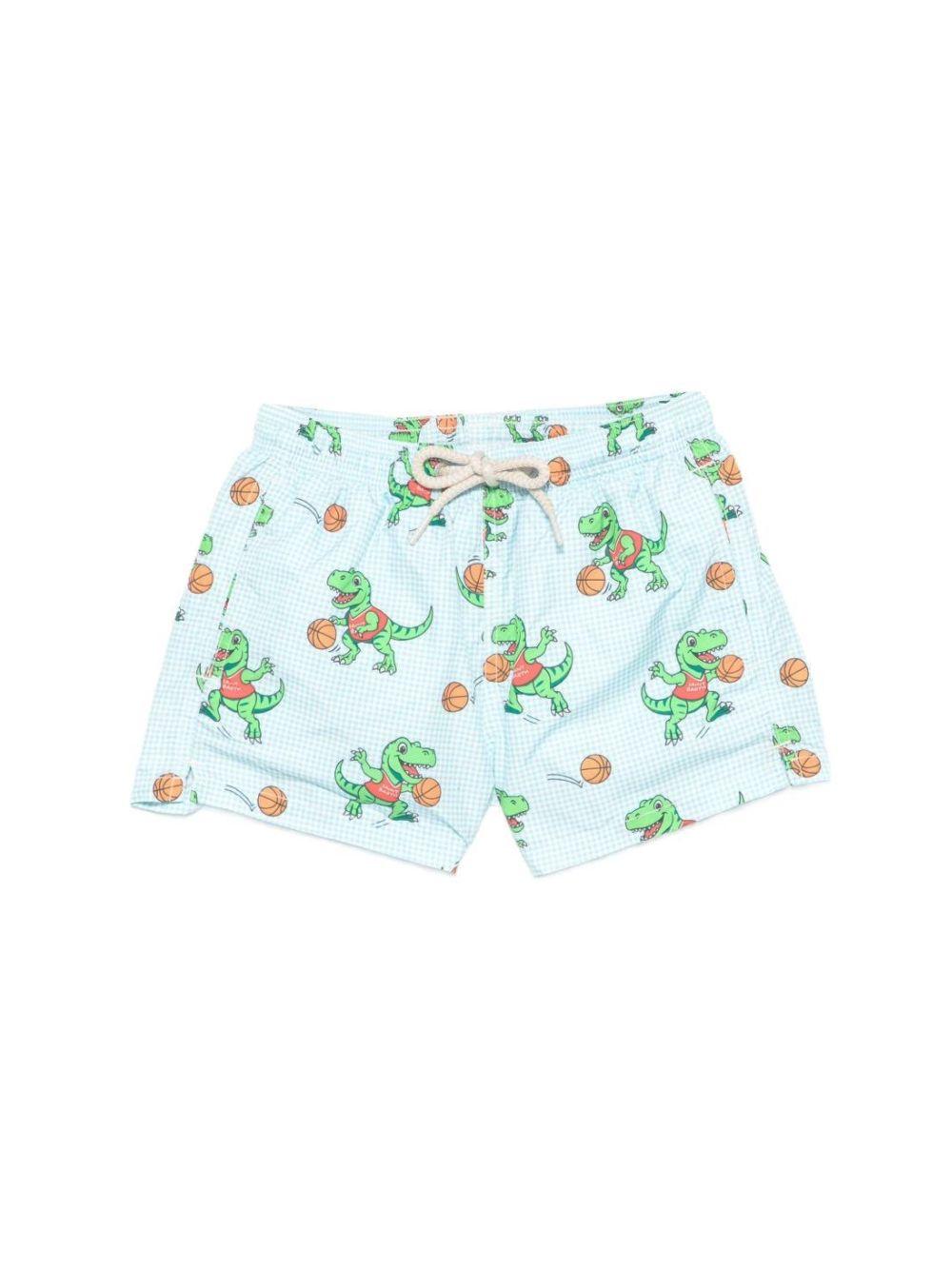 Costume per bambino MC2 Saint Barth Kids azzurro con motivo dinosauri JEA0004 02027L MC2 ST. BARTH KIDS