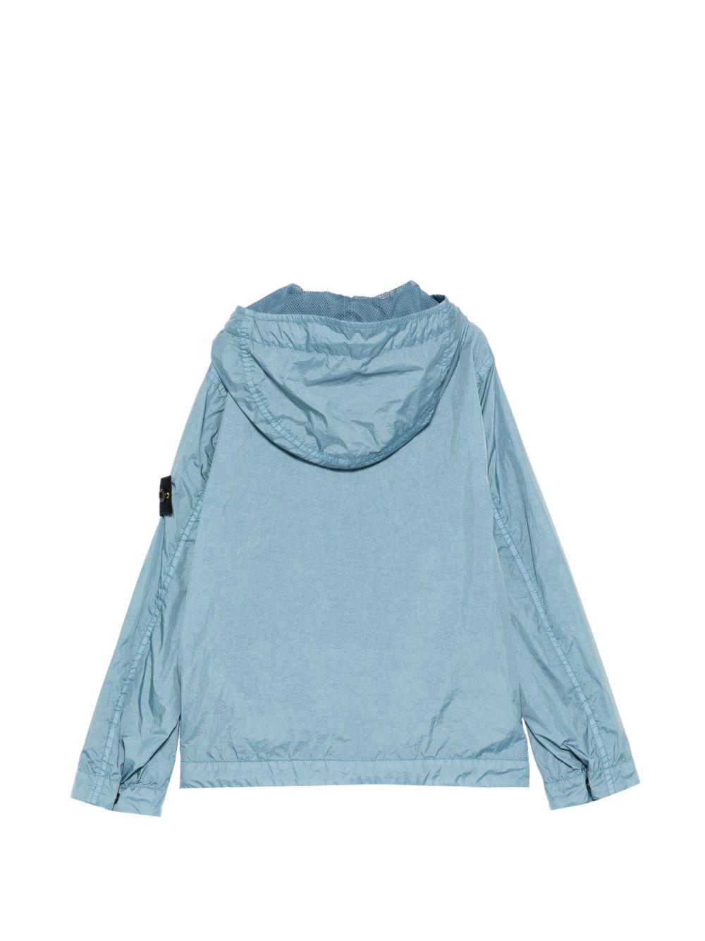 Giacca per bambino Stone Island Junior azzurro con cappuccio L1S164100003S0A23 V004A STONE ISLAND KIDS