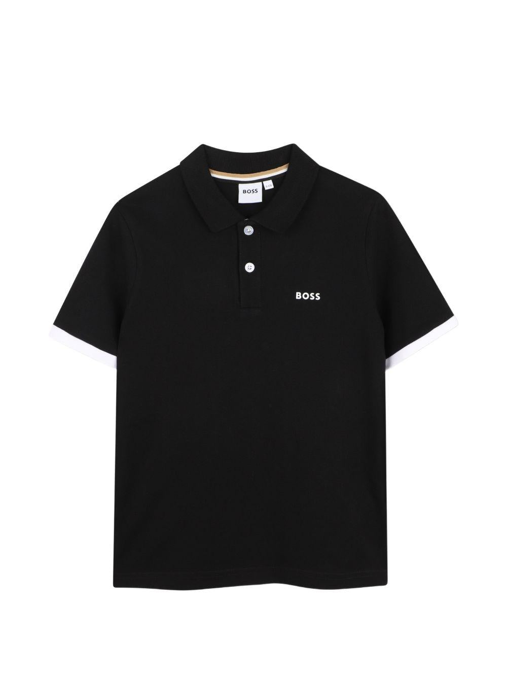 Polo per bambino Boss Kids nera con dettaglio logo J52955 09B BOSS KIDS
