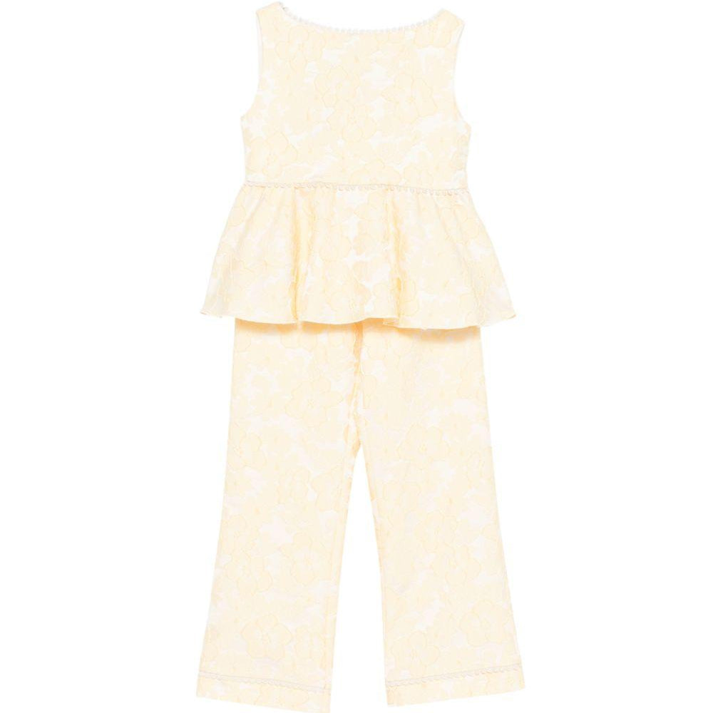 Set due pezzi per bambina La stupenderia gialli con dettaglio floreale 2CJCT74 X09 LA STUPENDERIA KIDS