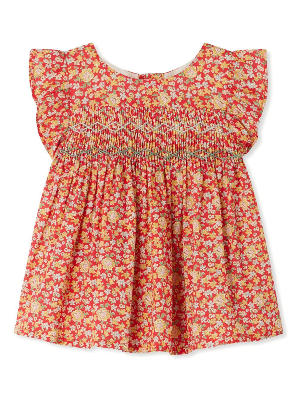 Blusa Naomie per neonata Bonpoint rosso con chiusura posteriore con bottoni C05XBLW00001 651A BONPOINT