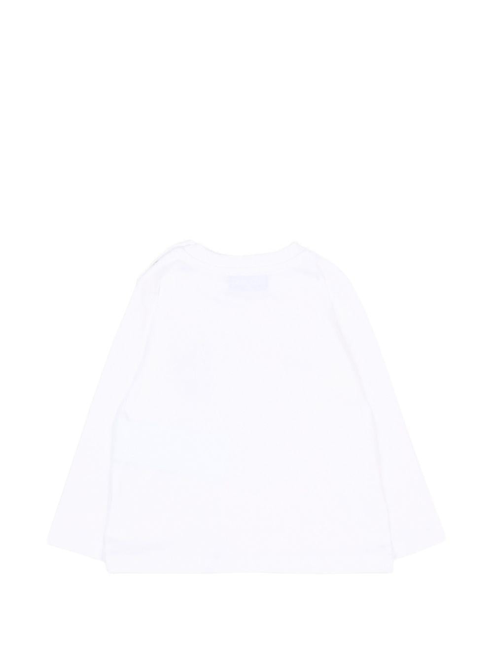 T-shirt per neonati Moschino Kids bianca con dettaglio Teddy Bear MNO014LAA58 10101 MOSCHINO KIDS