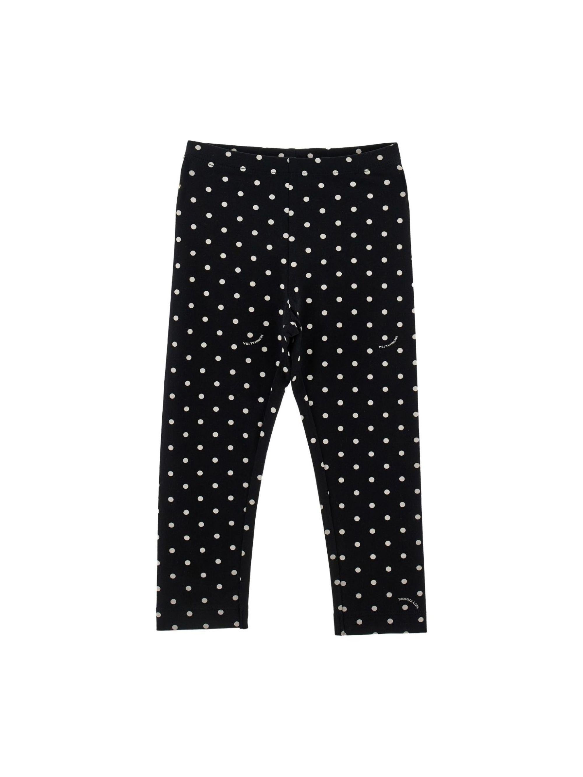 Leggings per bambina Monnalisa nero con motivo a pois 19G420NP 7750 5099 MONNALISA KIDS