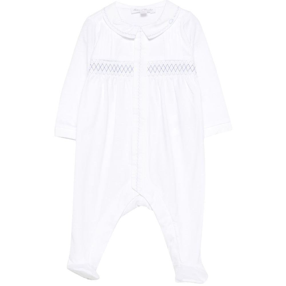 Tutina per neonati Tartine & Chocolat bianco con dettaglio con punto smock CC54140 01 TArtine & Chocolat KIDS
