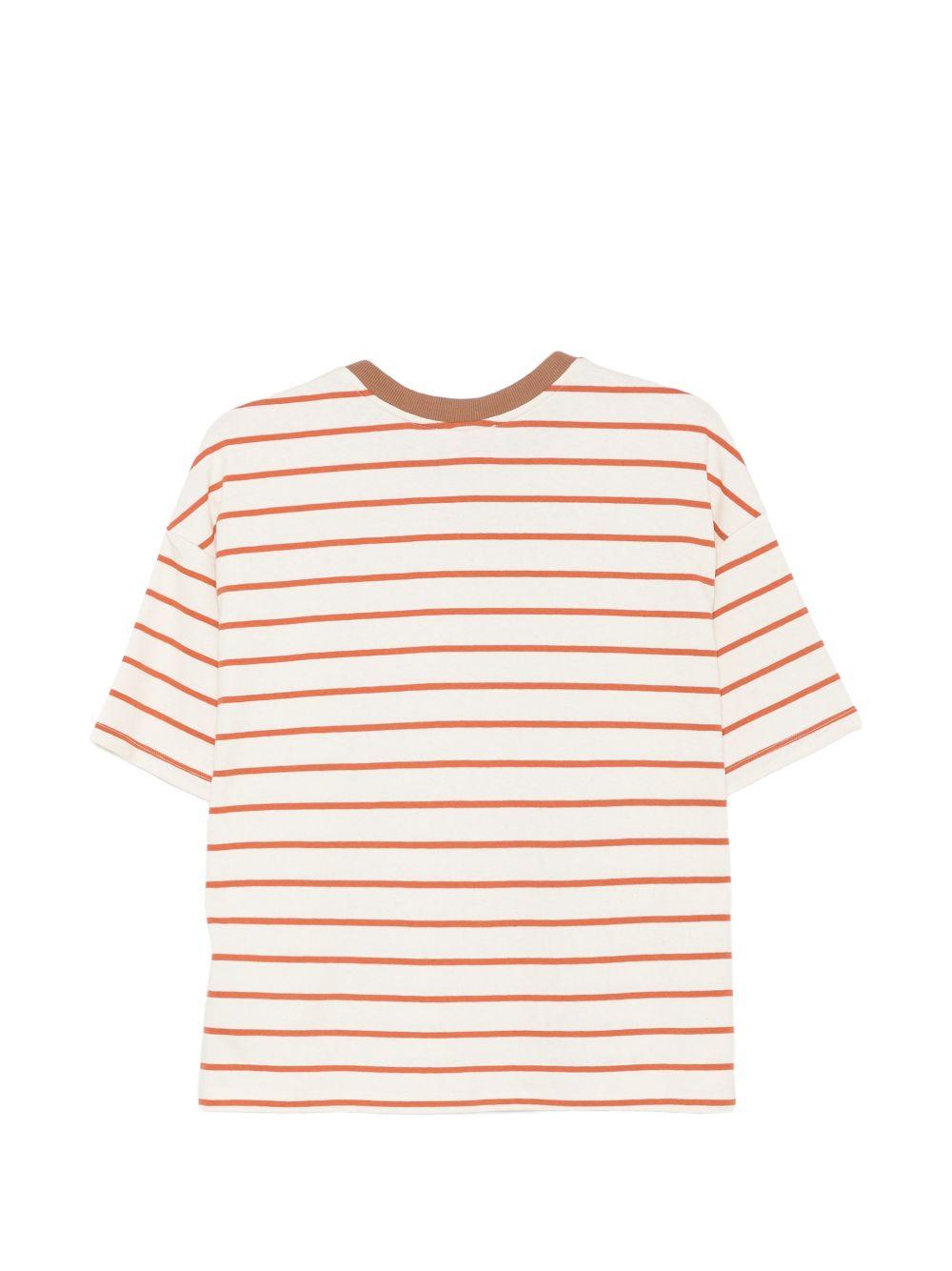 T-shirt da donna Merci beige con motivo a righe orizzontali MAM032R VAR.1 MERCI