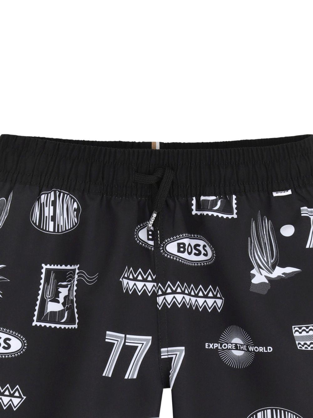 Costume per bambino Boss Kids nero con stampa grafica all-over J52905 09B BOSS KIDS