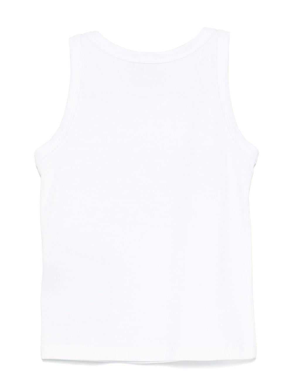 Canotta per bambina John Richmond Junior bianco con logo in strass RGP25133CN WHITE JOHN RICHMOND JUNIOR