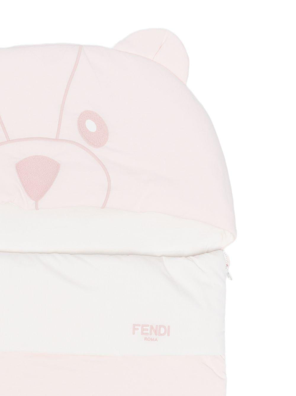 Sacco a pelo per neonata Fendi Kids rosa con motivo orsetto BUJ324 ST8 F0C11 FENDI KIDS