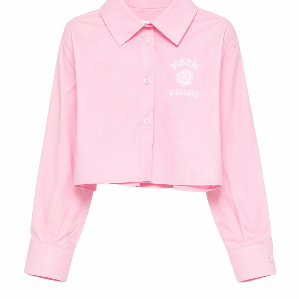 Camicia per bambina MSGM Kids rosa con colletto classico S6MSJGSI026 MS076 MSGM KIDS