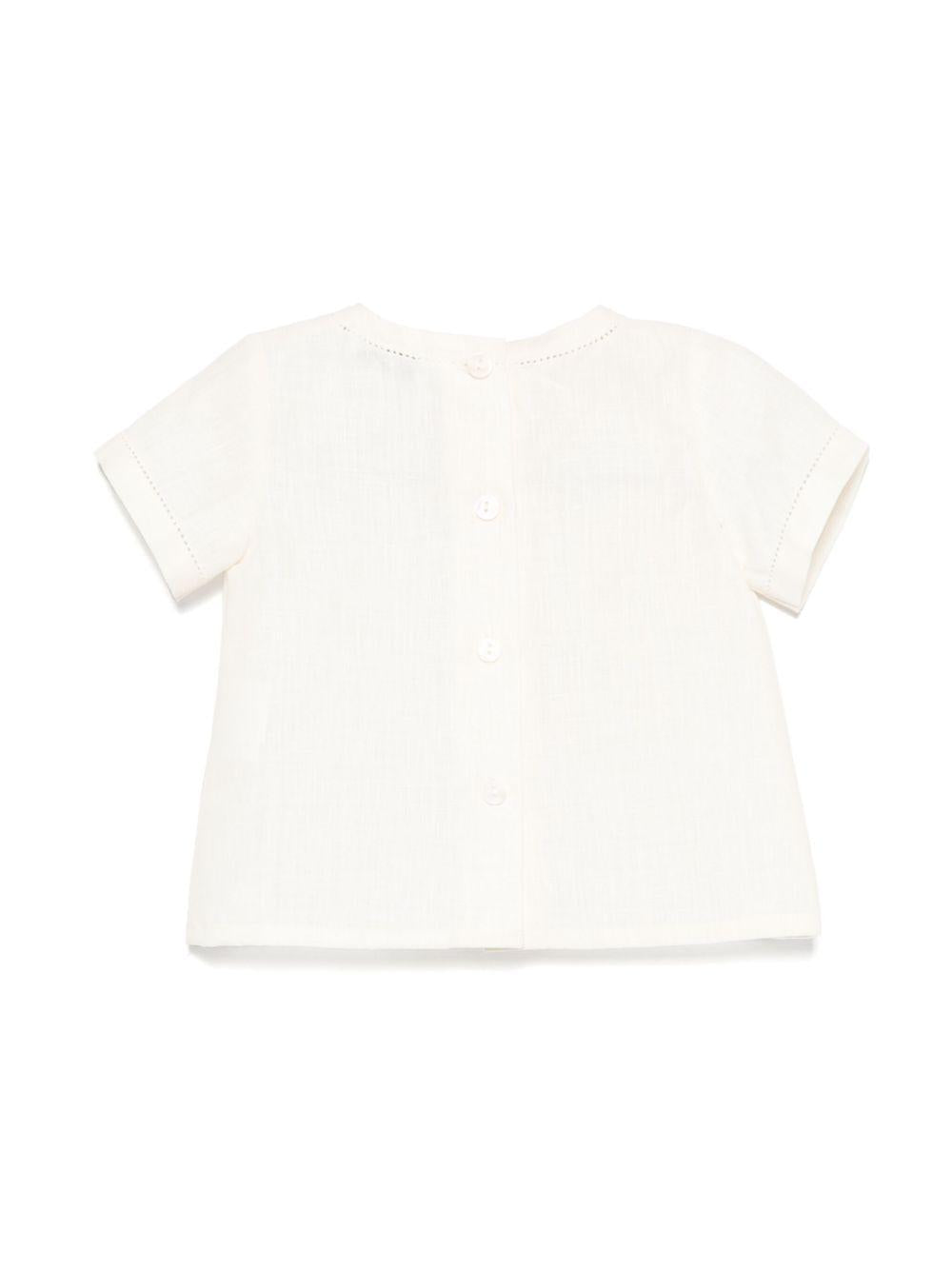 Camicia per neonato JESURUM BABY Leonardo bianco con dettaglio traforato LEONARDO VAR.01 JESURUM