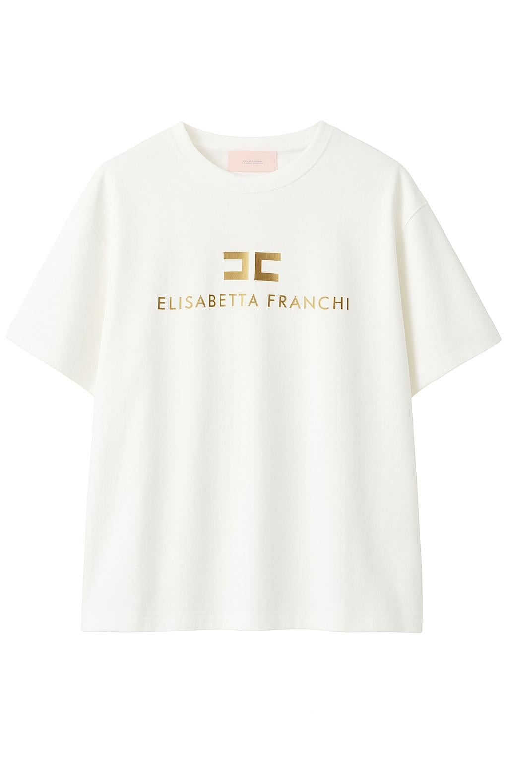 T-shirt per bambina Elisabetta Franchi La Mia Bambina bianco con logo sul davanti EFTS2600JE006 0115 ElISABETTA FRANCHI KIDS