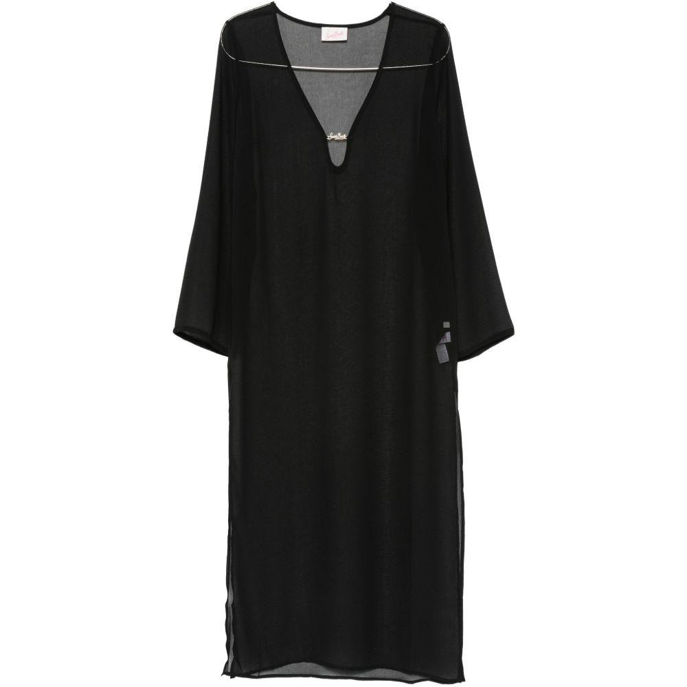 Abito trasparente da donna MC2 Saint Barth nero con placca logo AGH0002 08878L MC2 ST. BARTH