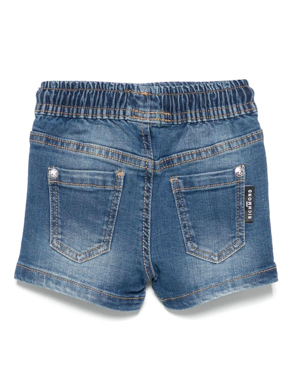 Bermuda per neonato John Richmond Junior in denim con logo RIP25048BE DENIM BLUE MEDIUM JOHN RICHMOND JUNIOR
