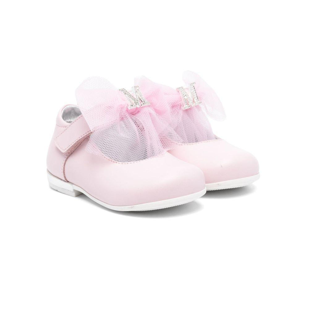 Ballerine per bambina Monnalisa rosa con placca con logo 83E006 5721 0090 MONNALISA