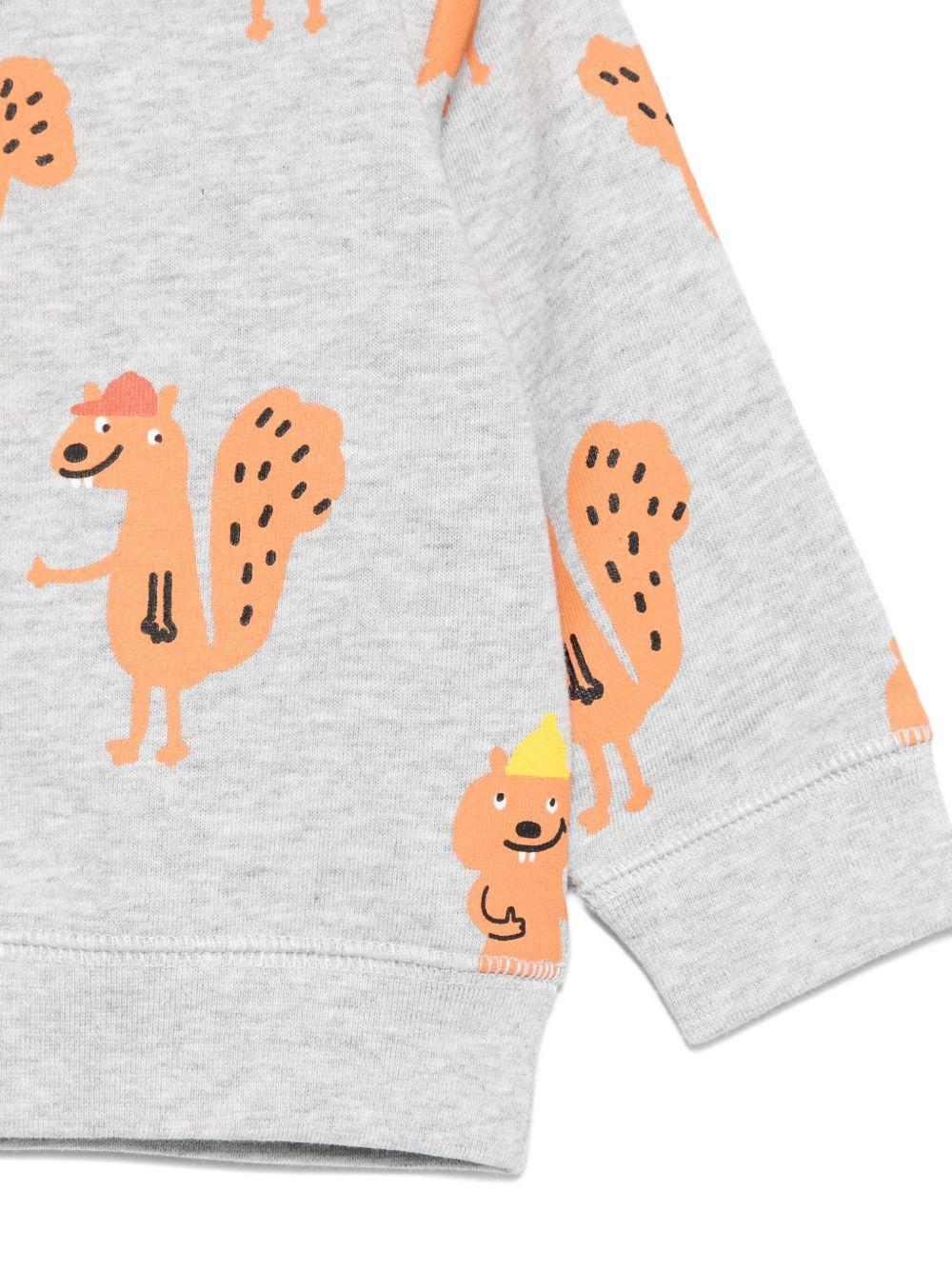 Felpa per neonato Stella McCartney Kids grigio con stampa scoiattoli TX4590 Z3199 807MC STELLA McCARTNEY KIDS