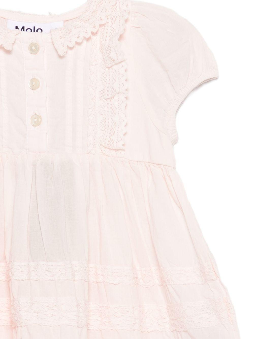 Abito per neonata Molo rosa con colletto in pizzo 4S26E120 5647 MOLO KIDS