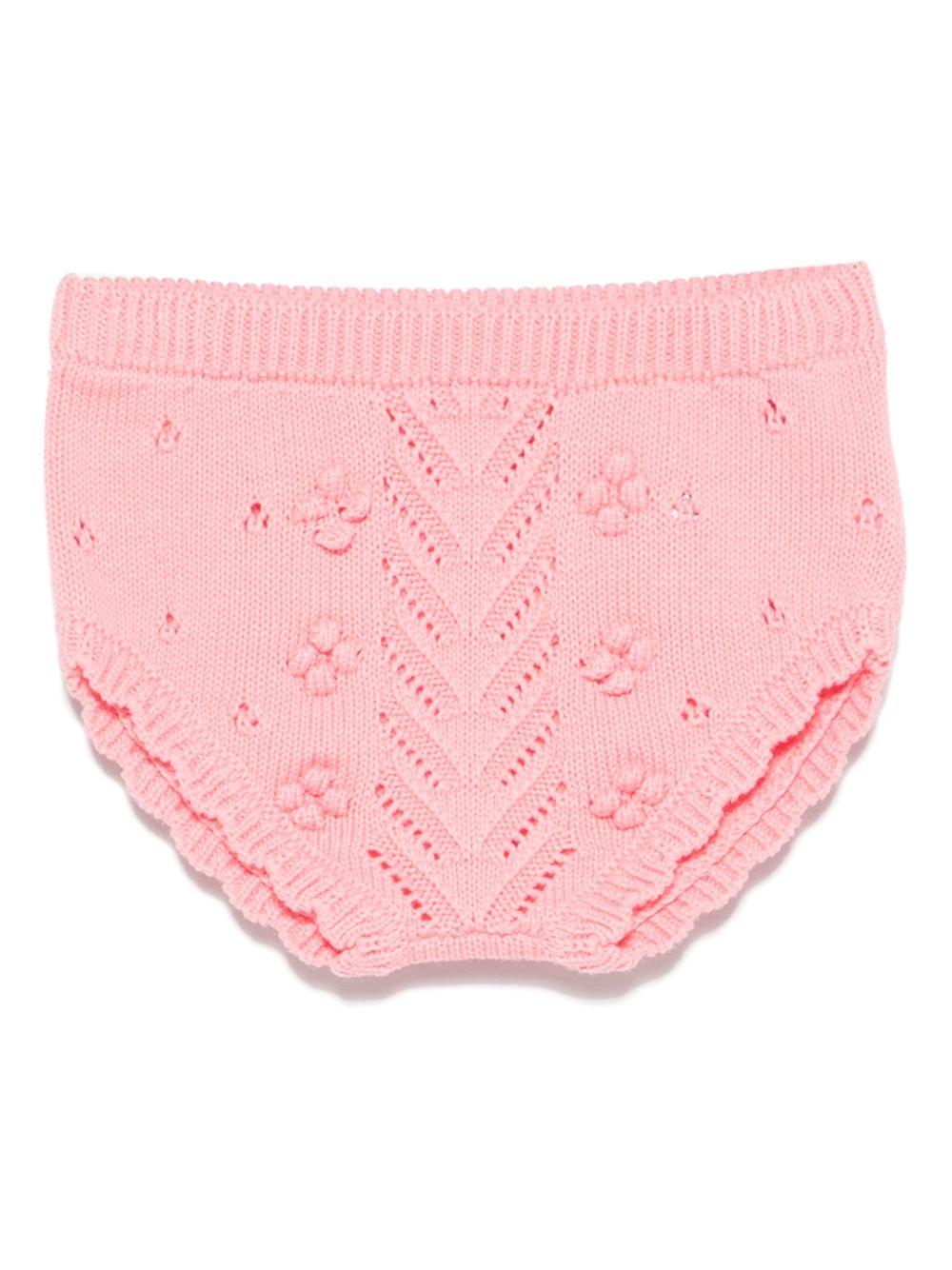 Shorts per neonata Louise Misha rosa con lavorazione a maglia FRC-S25-B0453 PINK LOUISE MISHA