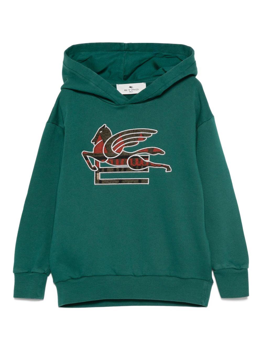 Felpa per bambino Etro Kids verde con dettaglio Pegaso GX4P30 Z3333 797 ETRO KIDS