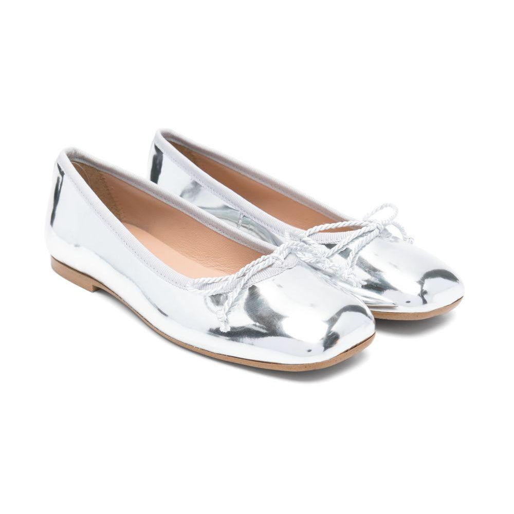 Ballerine per bambina Eli1957 argento in pelle verniciata e punta quadrata con dettaglio fiocco 53003AJ PLATA Eli Kids