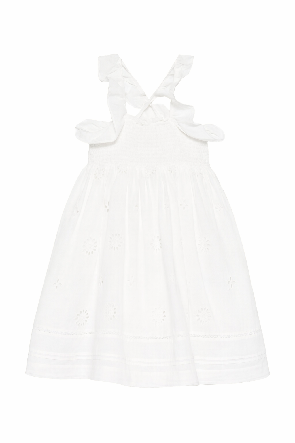 Abito Anaya per bambina Louise Misha bianco con rifinitura a ruches GRI-S26-L0133 OFF WHITE LOUISE MISHA KIDS