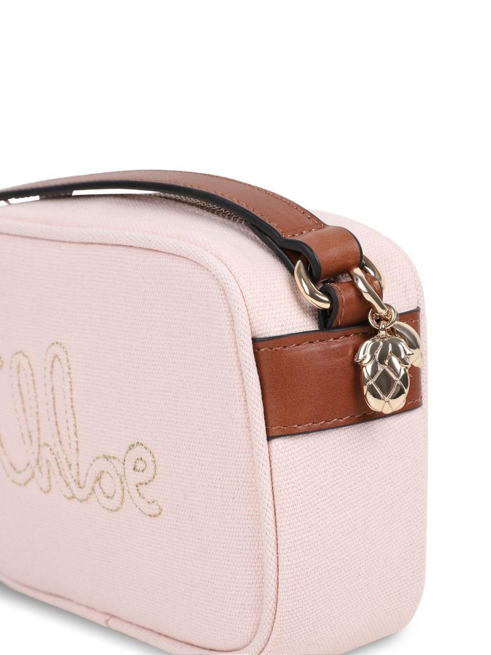 Borsa a spalla per bambina Chloé Kids rosa con ricamo C20876 46J CHLOE' KIDS