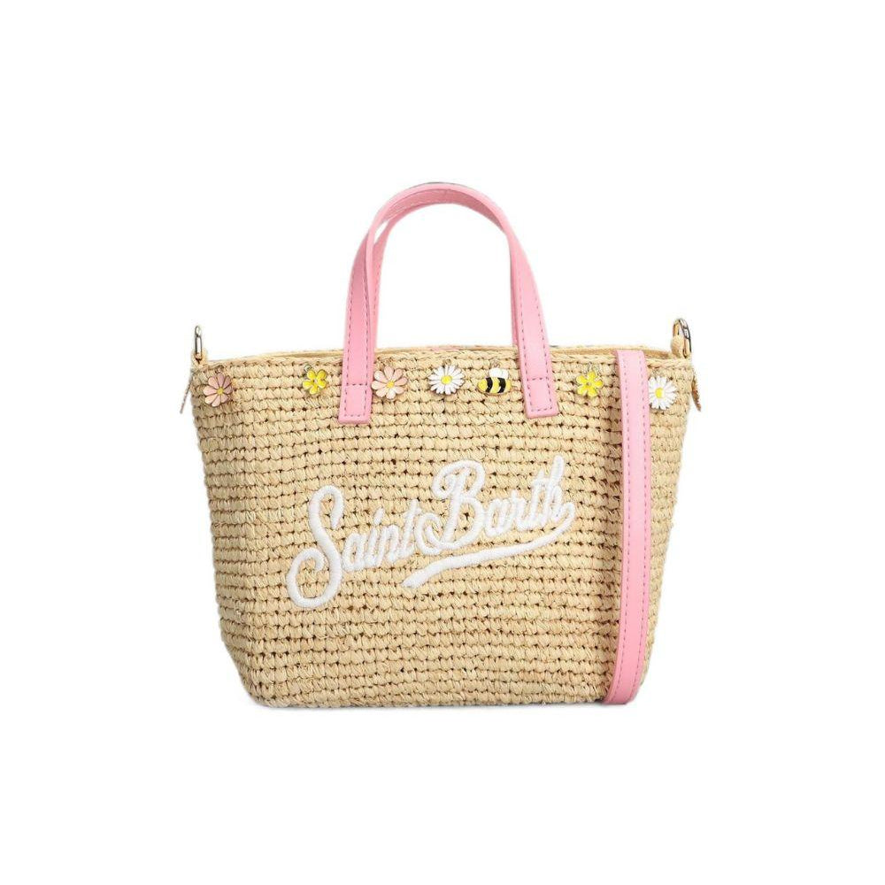 Borsa tote Raffia City mini MC2 Saint Barth beige con decorazione RAFC003 07481L MC2 ST. BARTH