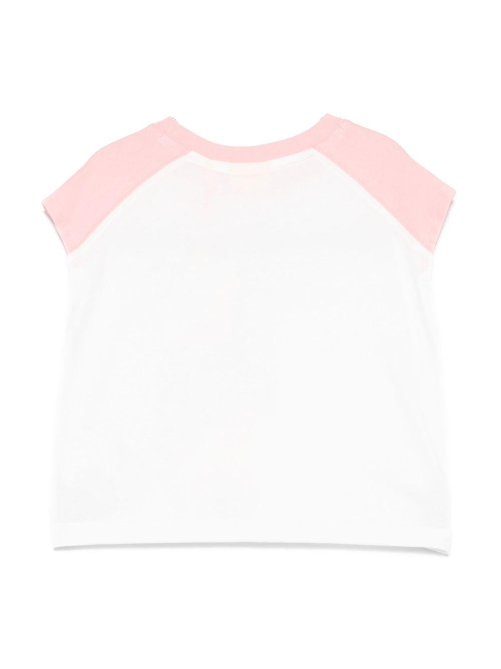 T-shirt con stampa logo per bambina Off-White Kids bianco con girocollo OGAC001S25JER001 0172 OFF WHITE KIDS
