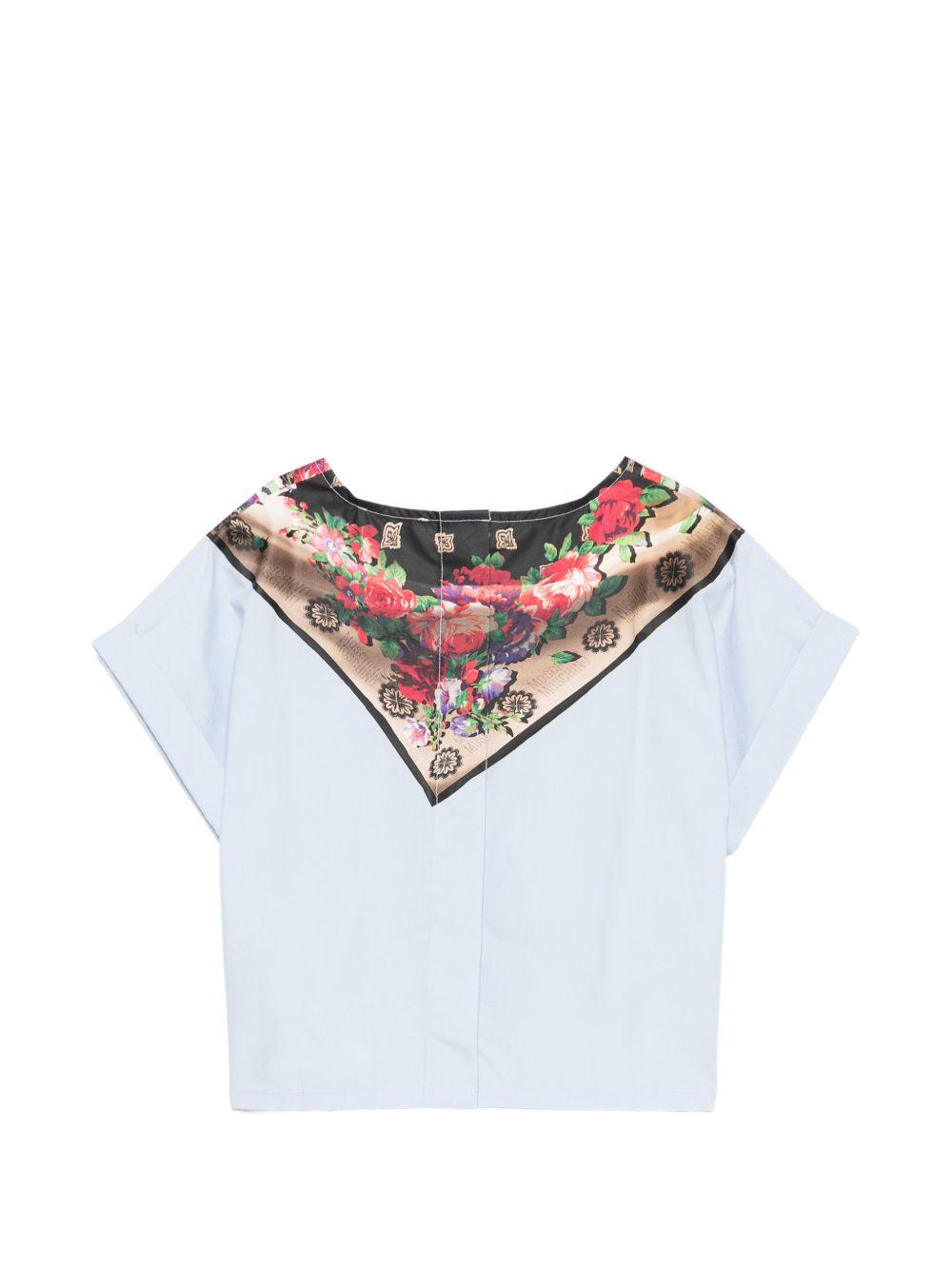 T-shirt per bambina Moschino Kids bianca con stampa foulard HDC02FLLA10 40213 MOSCHINO KIDS
