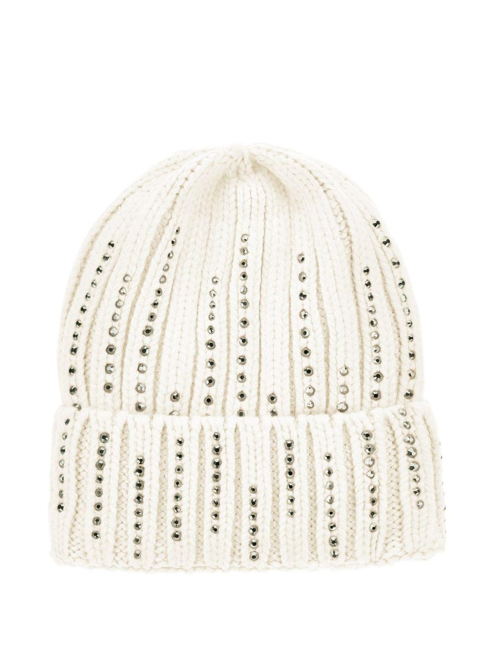 Cappello per bambina Monnalisa Kids bianco con decorazioni con strass 17H004 8064 0001 MONNALISA KIDS