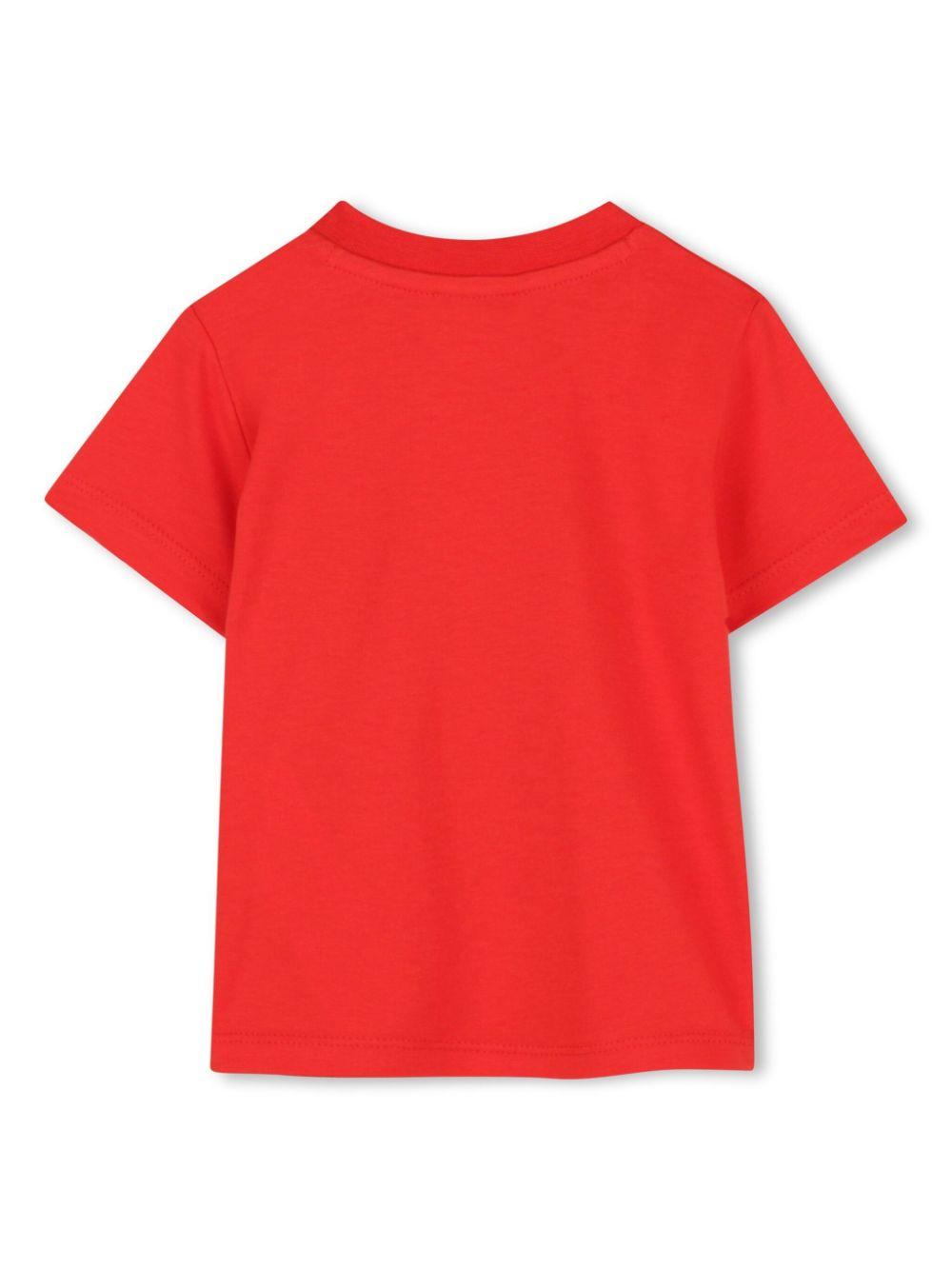 T-shirt con stampa grafica per neonato Kenzo Kids rosso con orlo dritto K60973 997 KENZO KIDS