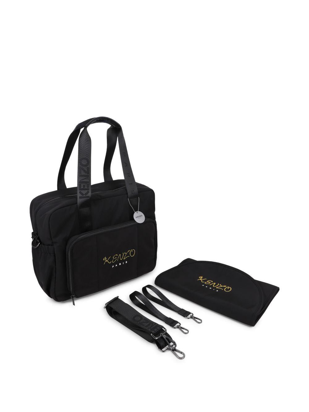 Borsa fasciatoio per neonati Kenzo Kids nera con ricamo K61828 095 KENZO KIDS