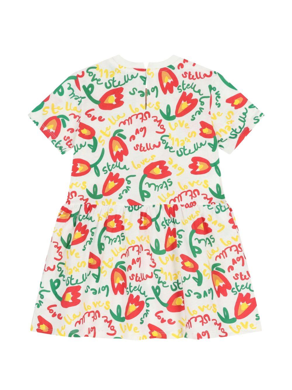 Abito per bambina Stella McCartney Kids bianco con stampa a fiori TY1C51 Z3423 101MC STELLA McCARTNEY KIDS