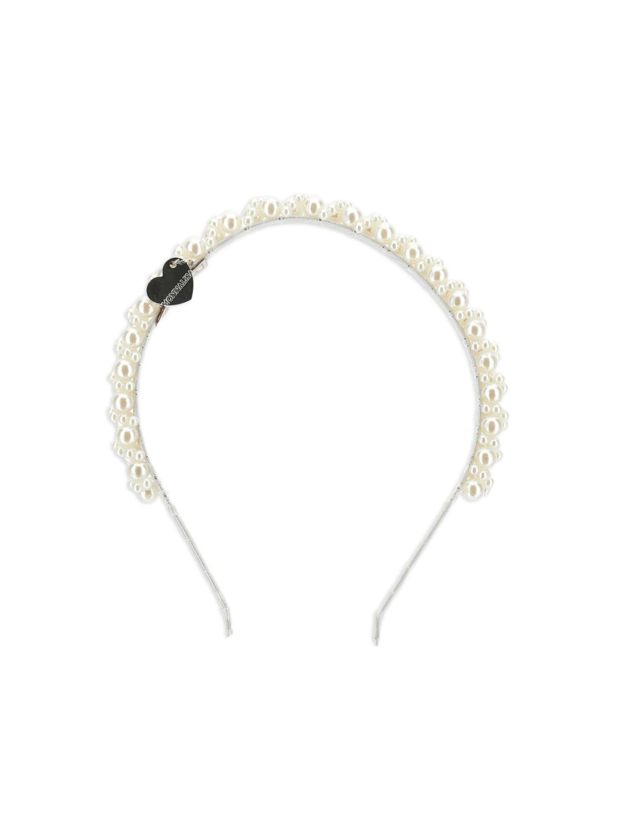 Cerchietto per bambina Monnalisa bianco con decorazione di perle 17G006 7759 0001 MONNALISA KIDS