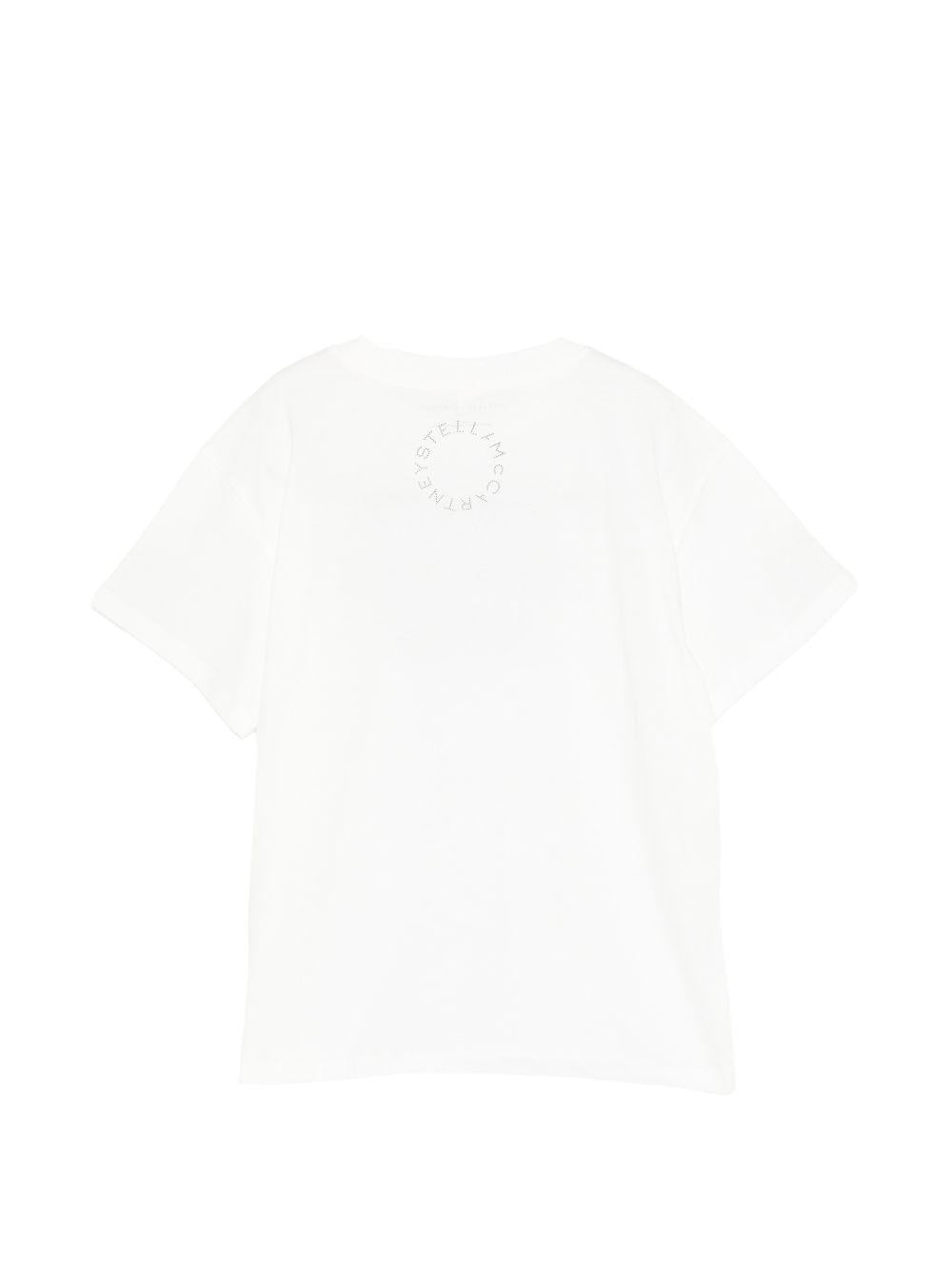 T-shirt per bambino Stella McCartney Kids bianca con scritta sul davanti TY8C31 Z0434 101 STELLA McCARTNEY KIDS