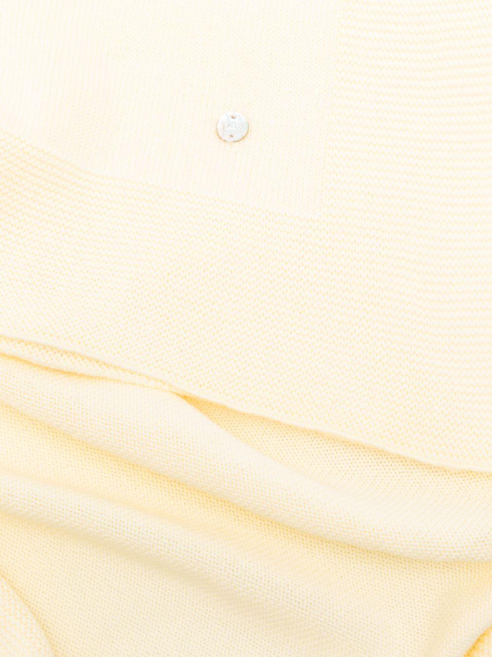 Set tutina, capello e coperta per neonati Paz Rodriguez giallo lavorato a maglia 303-123189 05 PaZ RODRIGUEZ KIDS