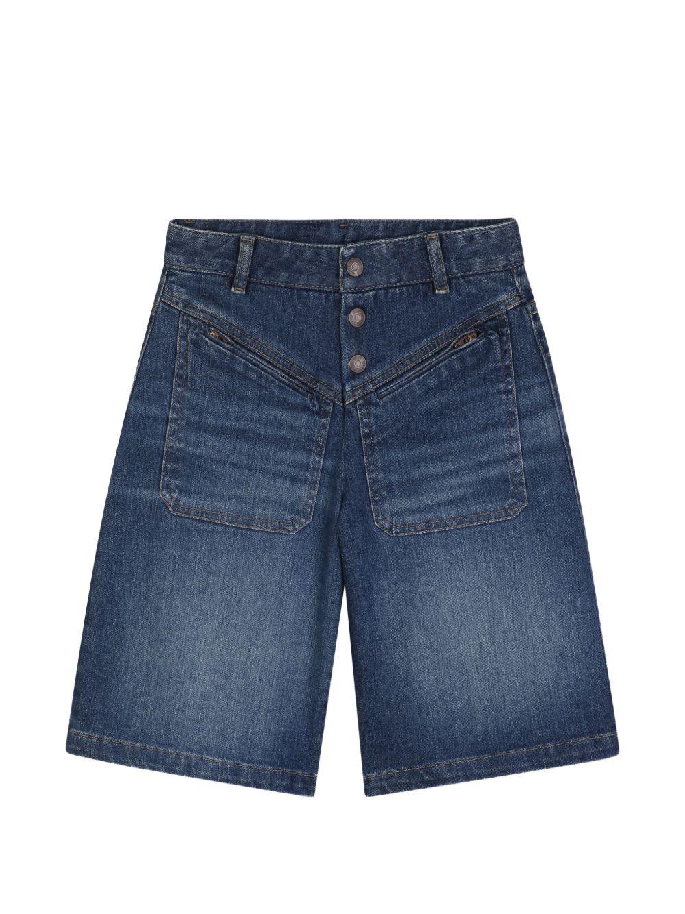 Bermuda per bambina Chloè Kids in denim con due tasche frontali applicate C21260 Z10 CHLOE' KIDS