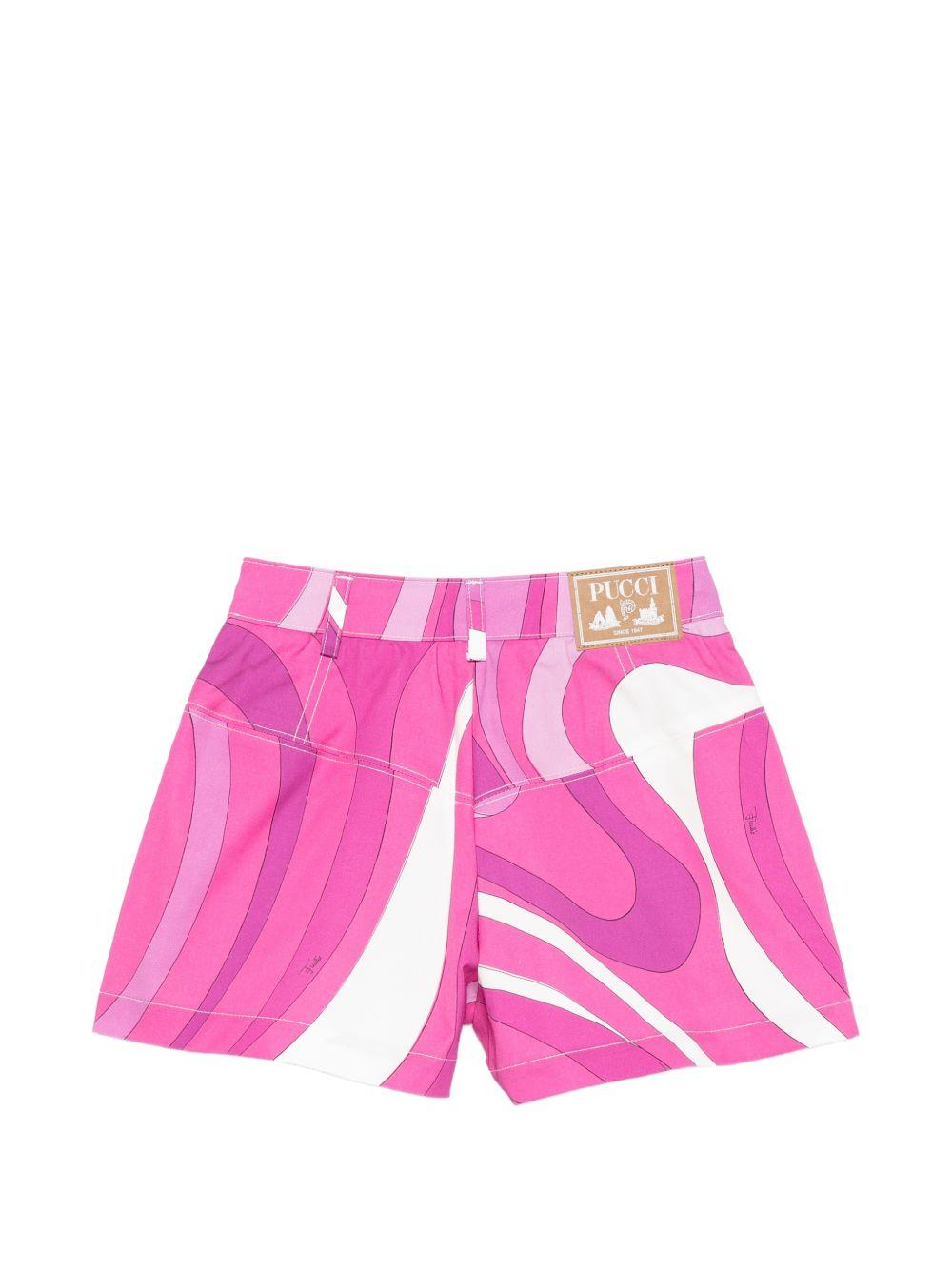 Shorts per bambina Emilio Pucci Junior multicolore con stampa grafica sul retro PY6B19 G0199 100FU EMILIO PUCCI KIDS