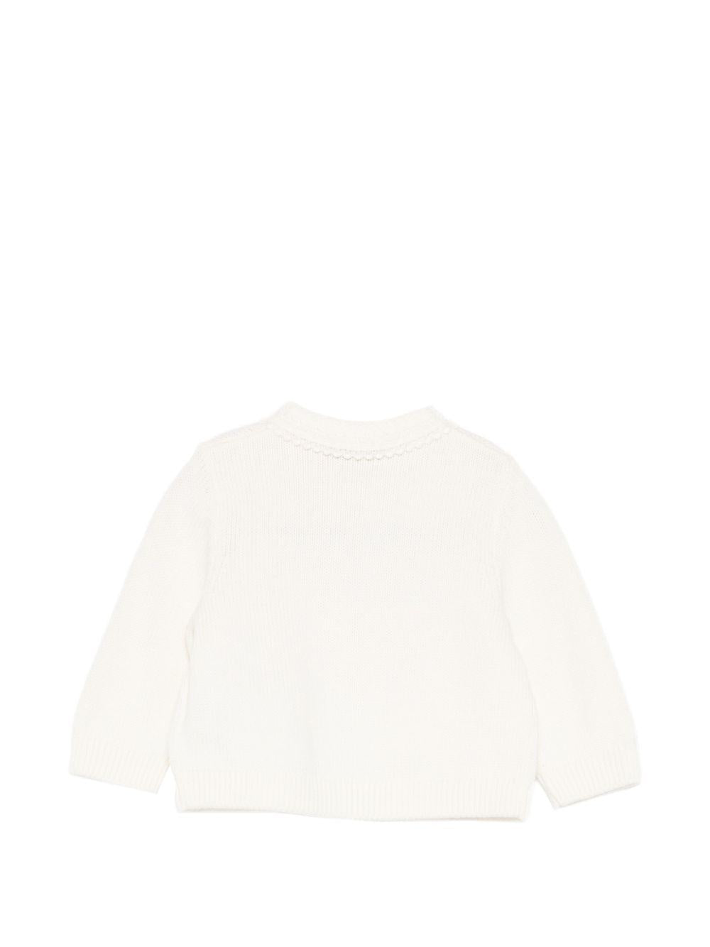 Cardigan per neonata Bonpoint bianco con dettagli in rilievo S06XCAK00013 008 BONPOINT KIDS
