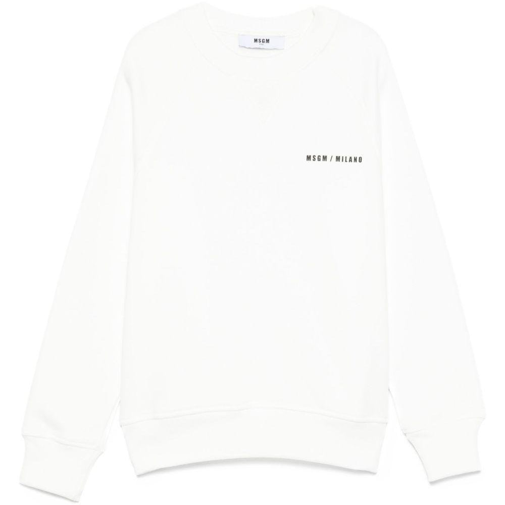 Felpa per bambino MSGM Kids bianco con stampa logo sul davanti F5MSJBSW225 002 MSGM KIDS